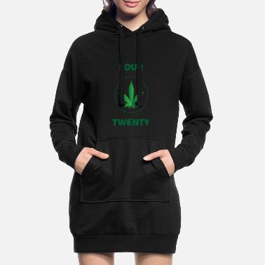 Twenty Cannabisblatt Four Twenty - Frauen Hoodiekleid