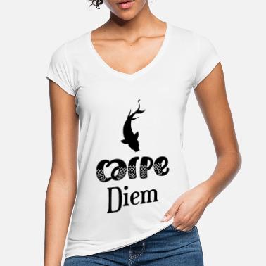 Synder Carpe diem ordspill latin fiskefiskerhumor - Vintage T-skjorte for kvinner
