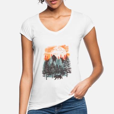 Natura Krajobraz leśny (niedźwiedź) - Koszulka damska vintage