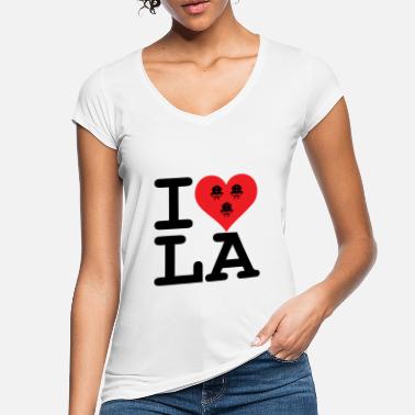 I Love La I Love LA! czarny wstążkami - Koszulka damska vintage