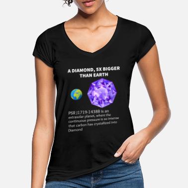 Suurempi Tähtitiede Galaxy Science Fact Planet Diamond Space - Naisten vintage t-paita