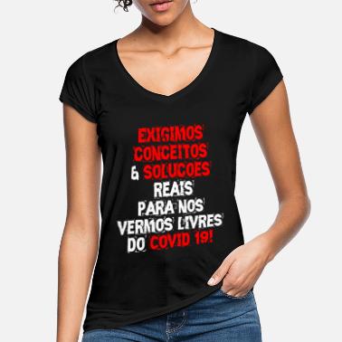 Konsepti Vaadimme konsepteja ja ratkaisuja - portugaliksi - Naisten vintage t-paita