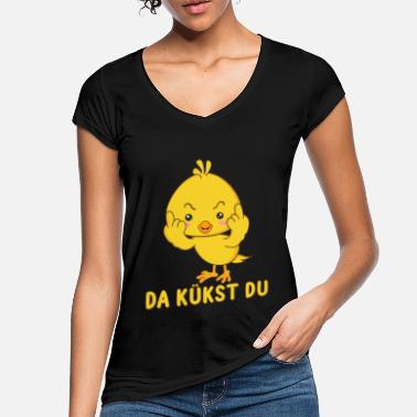 Küken Spruch da kükst du an Ostern auf Ostereier - Frauen Vintage T-Shirt