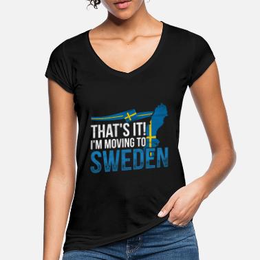Ruotsi Hauska Ruotsi sanoo lippua - Naisten vintage t-paita