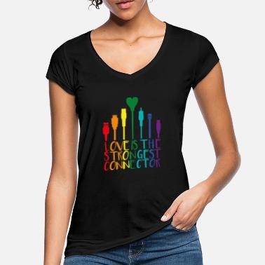 Connector Love Is The Strongest Connector | Pride Month - Frauen Vintage T-Shirt