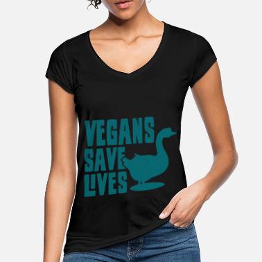Kvinner VEGAN RESCUE LIVING VEGAN Gift For Vegans - Vintage T-skjorte for kvinner
