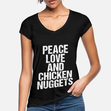 Nugget Peace Love og Chicken Nuggets - Vintage T-skjorte for kvinner