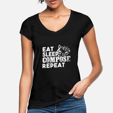 Composition Composer Composer Eat Sleep Compose Répéter - T-shirt vintage Femme
