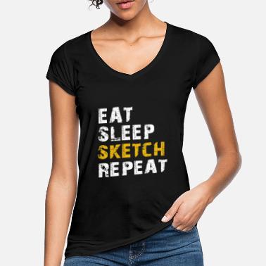 Skitse spise søvn skitse gentage - Vintage T-shirt dame