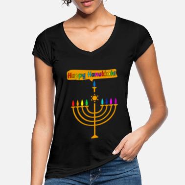 Hanukkah Hyvää Hanukkah Homo Hanukkah -juutalaisfestivaalin lahjaa - Naisten vintage t-paita