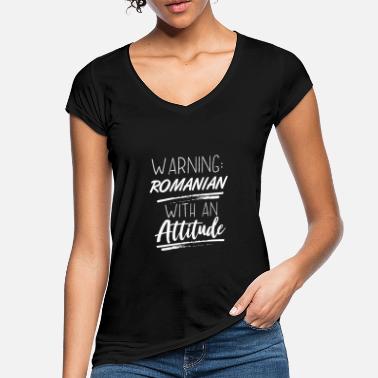 Rumänisch Warnung: Rumänisch mit einer Haltung - Frauen Vintage T-Shirt