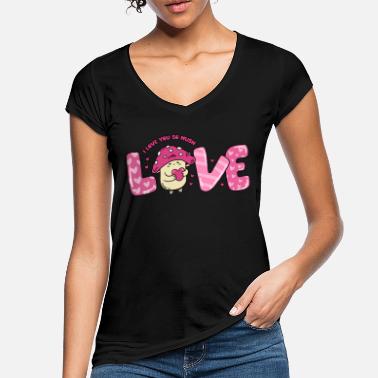 Bouillie Cher cœur Champignon Amoureux Couples Disant Saint-Valentin - T-shirt vintage Femme