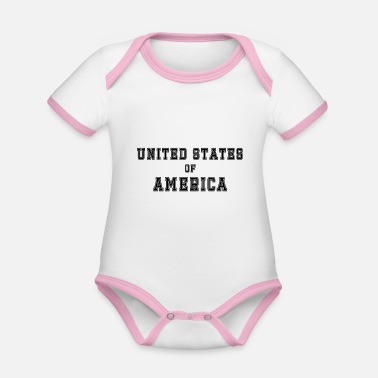 Amerika Amerika Amerika - Ekologisk kontrastfärgad babybody