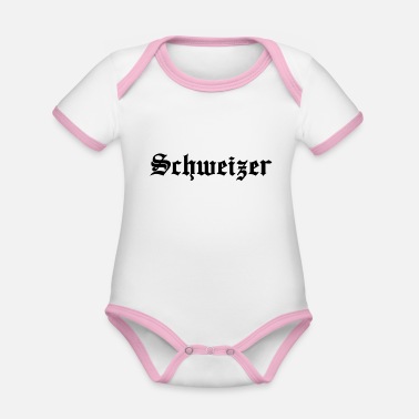 Schweiz Schweiz - Schweiz - Ekologisk kontrastfärgad babybody