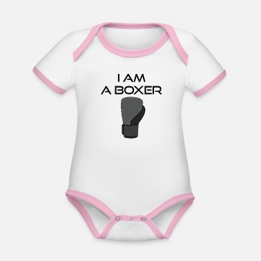 Boxare Jag är en boxare - Ekologisk kontrastfärgad babybody