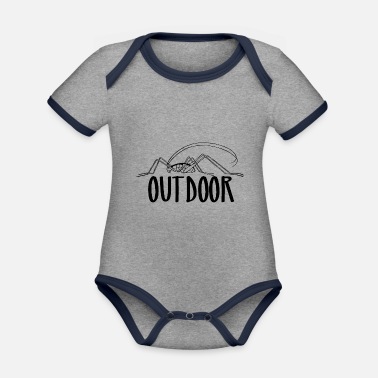 Outdoor Outdoor - Ekologisk kontrastfärgad babybody