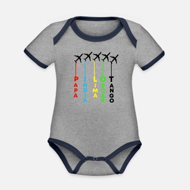 Pilot PIlot pilot alfabetbokstav - Ekologisk kontrastfärgad babybody