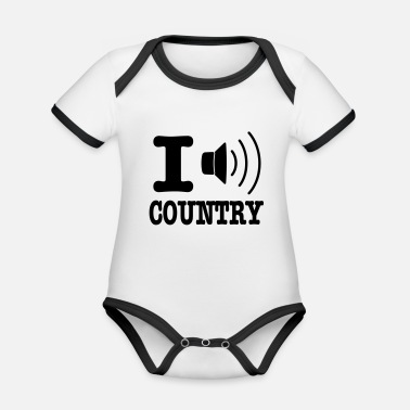 Country I music country / I love country - Ekologisk kontrastfärgad babybody