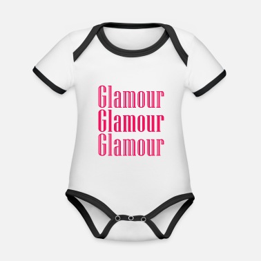 Glamour Glamour rosa - Ekologisk kontrastfärgad babybody