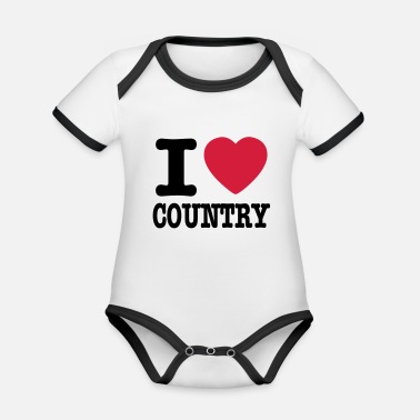 Country i love country / i heart country - Ekologisk kontrastfärgad babybody