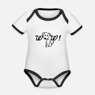 Bow Wow Wow, wow, dog - Organic Contrast Baby Bodysuit