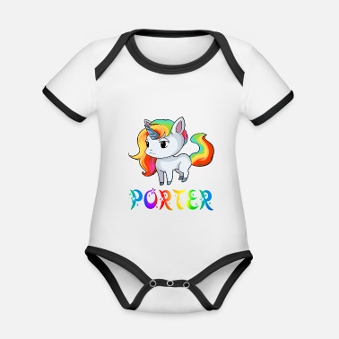 Port Unicorn Porter - Ekologisk kontrastfärgad babybody