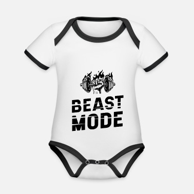 Mode Beast Mode Gym Bodybuilding Sport Motivation - Ekologisk kontrastfärgad babybody