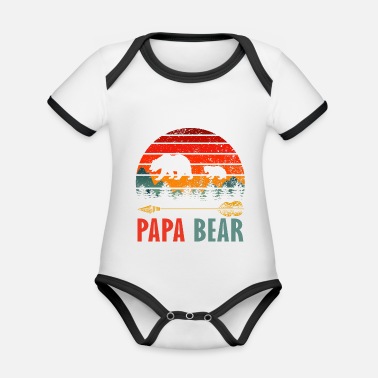 Bäst papa björn vintage - Ekologisk kontrastfärgad babybody