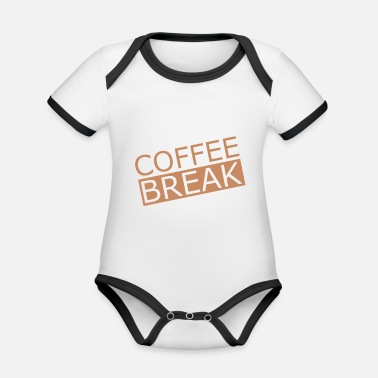 Paus Kaffe paus Kaffe paus Kaffe paus - Ekologisk kontrastfärgad babybody