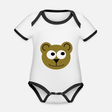 Sumu Lee Bear (glad) - Ekologisk kontrastfärgad babybody