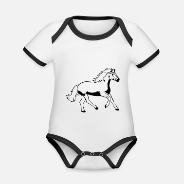 Ridsport häst - Ekologisk kontrastfärgad babybody