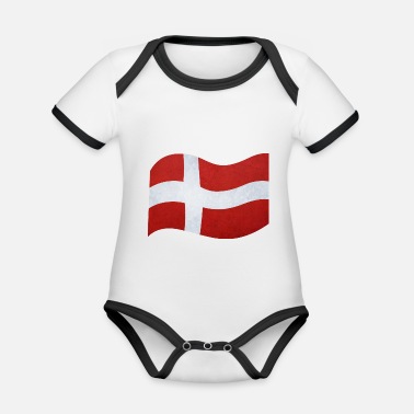 Danmark Danmark - Ekologisk kontrastfärgad babybody