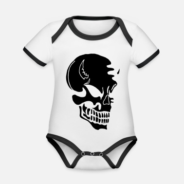 Skull Skull - Ekologisk kontrastfärgad babybody