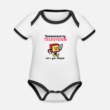 Television TELEVISION FUNNY BILDER - Ekologisk kontrastfärgad babybody