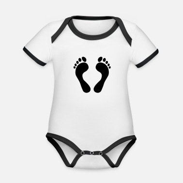 Fötter Fötter - Ekologisk kontrastfärgad babybody