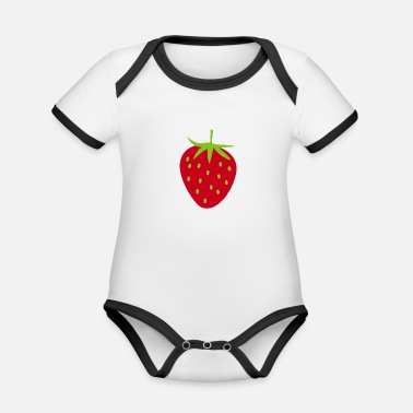 Frukt Jordgubbsskörd kan frukt frukt frukt Frukt Frukt Trädgård - Ekologisk kontrastfärgad babybody