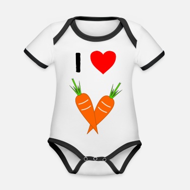 Morot jag älskar morötter - morötter morötter vegan vegetarian - Ekologisk kontrastfärgad babybody