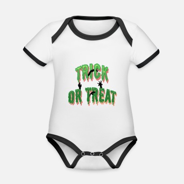 Trick Or Treat Halloween Trick or Treat Trick or Treat - Ekologisk kontrastfärgad babybody