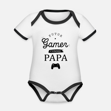 Spreadshirt Futur Gamer comme Papa Body Bébé Bio Manches Longues