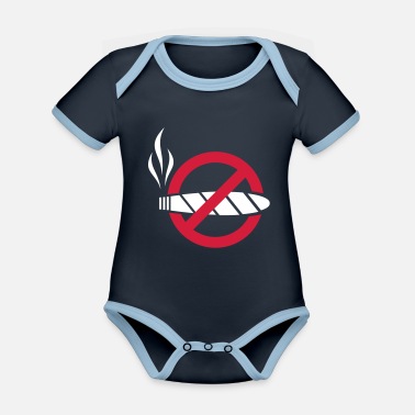 Rökning Rökning förbjuden - Ekologisk kontrastfärgad babybody