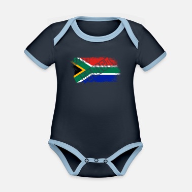 Sydafrika Sydafrika Sydafrikas flaggaflagga - Ekologisk kontrastfärgad babybody