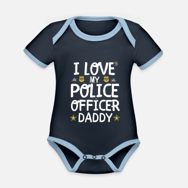 Polis Polis Papa pappa polis gåva - Ekologisk kontrastfärgad babybody