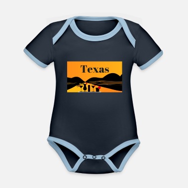Texas Texas - Ekologisk kontrastfärgad babybody