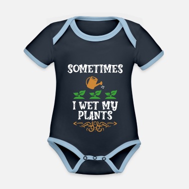 Bonde ibland blöter jag mina växter - Ekologisk kontrastfärgad babybody