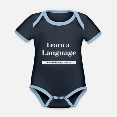 Språk Lär dig ett språk Kommunicera språk presentidé - Ekologisk kontrastfärgad babybody