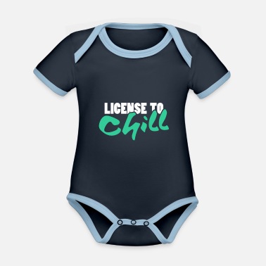 Chill Licens att chilla - Chill - Ekologisk kontrastfärgad babybody
