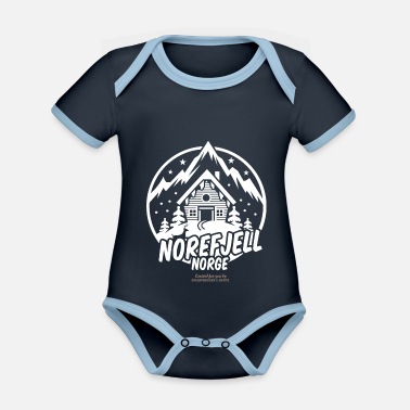 Ski Resort Norefjell Norge Ski Resort - Ekologisk kontrastfärgad babybody