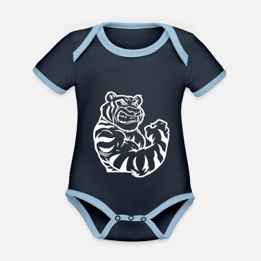 Muskel tiger biceps - Ekologisk kontrastfärgad babybody