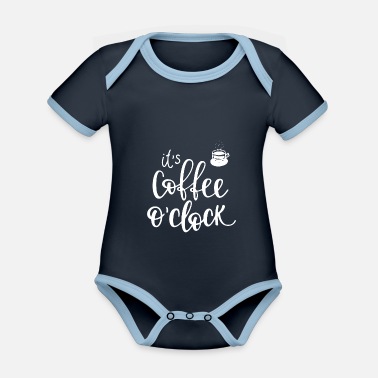 Clock coffee clock - Ekologisk kontrastfärgad babybody