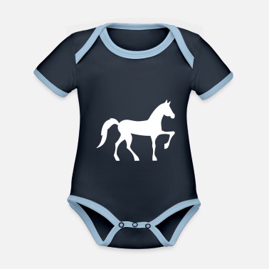 Sto häst - Ekologisk kontrastfärgad babybody